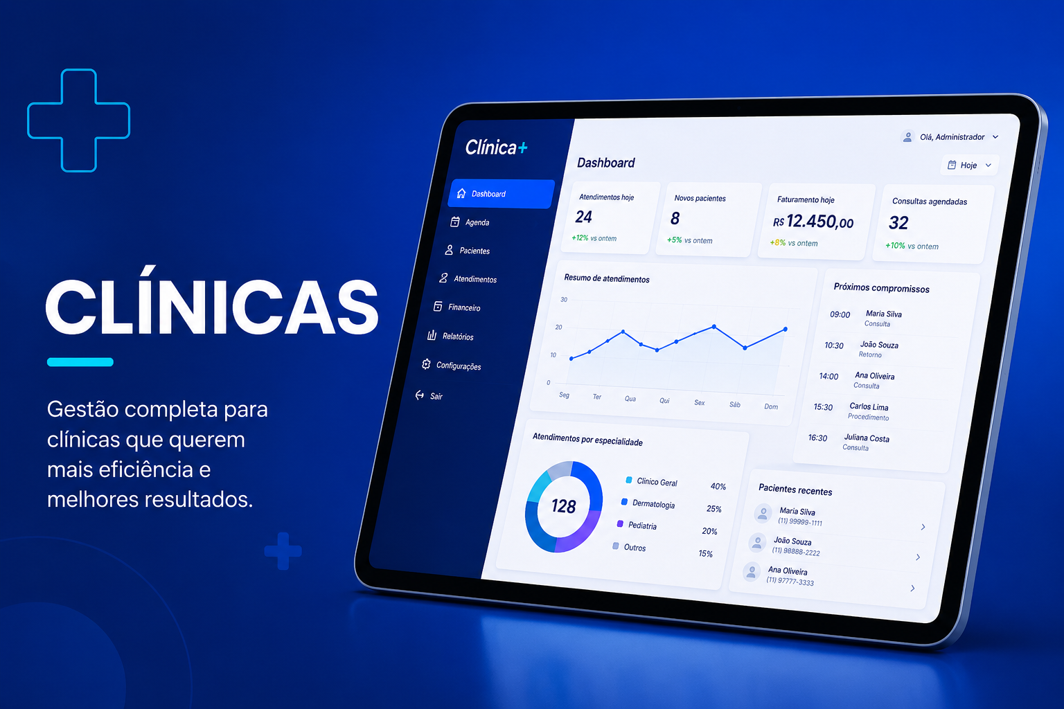 Preview de landing page para Clínicas